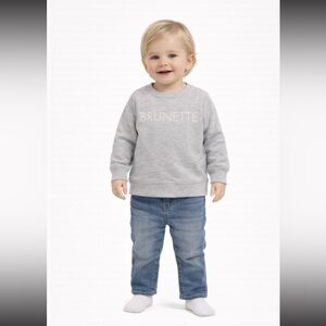 BRUNETTE THE LABEL Gray Brunette Kids Sweatshirt NWT